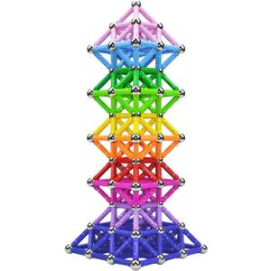 206Pcs Magnetic Building Sticks Blocks, Magnet Educational Toys STEM Toys for Kids and Adult, 3D Construction Building Toy with Storage Bag