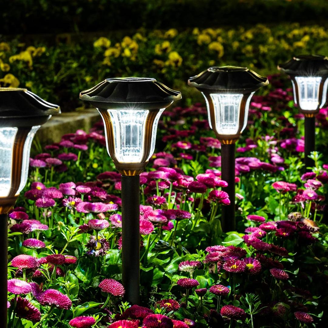 GIGALUMI 8 Pack Bright Solar Garden Lights