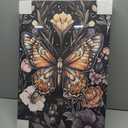 WENGTIAO 3Pcs Vintage Insect Canvas Wall Art Gothic Dark Flower Prints Bee Butterfly Dragonfly Pictures Nature Plant Paintings Artwork for Living Room Bathroom Bedroom 16x24x3