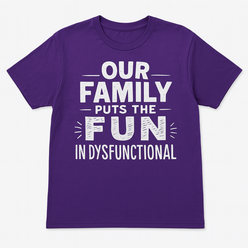 Our Family Puts the Fun in Dysfunctional Funny Reunion V-Neck T-Shirt Large Our Family Puts the Fun in Dysfunctional Funny Reunion V-Neck T-Shirt Large