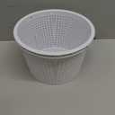 8" Pool Skimmer Basket for Inground Pool Compatible with Pentair U-3 Skimmer Basket 08650-0007 and Hayward SP1070 SPX1070E Pool Basket ，Stainless Steel Handle，Rubber Grip & Built in weighting，White