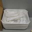 JOYZAN 4 Tier Rolling Carts with Wheels, Utility Cart with Handle and Locking Caster, Storage Cart for Kitchen, Office, Bedroom, Suitable for Diaper, Art Tools, Snack, Craft Storage Cabinet, White