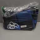 4Pcs Blue Shower Curtain Set 3D Cubes Bathroom Sets Modern Shower Curtain Set for Bathroom Sets with Rugs Black and Blue Shower Curtain with 12 Hooks