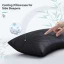 Cooling Curved King Pillow Case for Sider Sleeper Breathable Cool Silky Soft Pillow Cover with Zipper for Hot Sleepers,Hair and Skin Friendly,Black,1 Pack,20x36IN