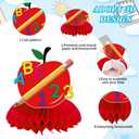 2 x 10 Pcs Back to School Decorations, First Day of School Table Toppers Honeycomb Ornaments Centerpieces, Schools Bus Pencil for Classroom Table Decoration Kids Welcome Back to Schools Party Supplies