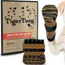 DOK TigerToes Premium Non-Slip Dog Socks for Hardwood Floors - Extra-Thick Grip that Works Even When Twisted - Prevents Licking, Slipping, and Great for Dog Paw Protection (Cool Caramel, Medium)