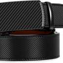 Zitahli Belt Men, Ratchet Belt Dress with 1 3/8" Premium Leather,Slide Belt with Easier Adjustable Automatic Buckle (Black)