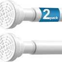 2Pack Tension Curtain Rod 31 to 75 Inch Spring Tension Rods for Windows Adjustable Curtain Rod No Drilling Expandable Pressure Curtain Rod Shower Rods for Closets,Bathroom,Kitchen,Doorway