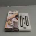 INFOOD Milk Frother Rechargeable with Cover - Coffee Frother Wand, Drink Mixer Handheld with 2 Detachable Stainless Whisks 2 Speed Adjustable for Latte, Cappuccino, Hot Chocolate, Egg, Silver