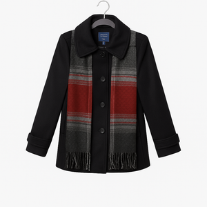 London Fog Women's Single-Breasted Wool Coat With Scarf, Black, Extra Large London Fog Women's Single-Breasted Wool Coat With Scarf, Black, Extra Large