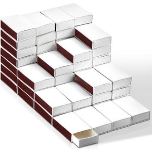 60 Pcs Blank Matches Containers DIY Storage Boxes for Guests Wedding Bridal Shower Baby Shower Halloween Party Favor (No Matches Included) (White,2.24 x 1.42 x 0.59 Inches)