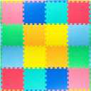 ProSource Foam Puzzle Floor Play Mat for Kids and Babies with Solid Colors, 36 or 16 Interlocking Tiles with Borders, Assorted