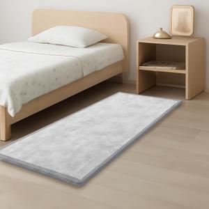 Baby Play Mat for Kids Room,Extra Thick Elasti-Foam Anti-Fall Cushion Mat for Babies,Toddlers,Infants,Water-Repellent&Non-Slip Bedroom Bedside Rugs(Light Grey) (28"72"1.3")