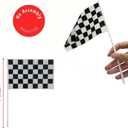 7inch Orange Racing Traffic Cones With Holes on Top,Checkered Flags,Racetrack Floor Runner,Race Car Birthday Party Supplies,Racing Car Table Centerpiece Decorations 38PCS