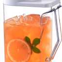 1.4 Liter 50oz Plastic Pitcher with Lid, Fridge Water Carafe Jug with Handle for Hot/Cold Beverages - Water, Cold Brew, Iced Tea & Juice, Clear (47.3 Ounces)