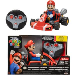 Super Mario BROS. Movie Rumble Kart RC Racer  2.4GHz Full-Function Remote Control Car  Lights, Sounds, Spinning Action  100ft Range  Ages 4+
