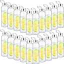 Zubebe Reusable Clear Water Bottles Bulk with Stainless Steel Leak Proof Lids Sports Bottles with Nylon Camying Strap for Party Gift Water Milk Smoothie Juice Beverage
