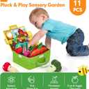 hahaland Baby Toys 6-12 Months - Fruits Vegetables Garden Plant Plush - 6 Month Old Toys Montessori Sensory Toy Carrot Flower with Rattles Mirror Squeaker Textures Crinkle Tissues, Baby Gifts 9 Month