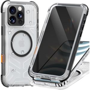 for iPhone 16 Pro Max Waterproof Case Privacy, Built-in [Anti-Peeping Screen] [Camera Control] [Lanyard], IP68 Military Full Body Magnetic Shockproof for Water Sports, 6.9" Frosted Black