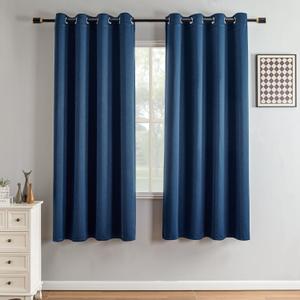 Blackout Curtains 72 Inch Length 2 Panels Set, Black Out Curtains for Bedroom 72 Inch Long, Grommet Energy Saving Room Darkening Drapes for Living Room Window Navy Blue(W52 x L72)
