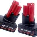 Lasica 2 Pack 6.0Ah M-12 Lithium-ion Replacement Battery Compatible with Mil-Waukee M-12 12V Battery 48-11-2460 48-11-2412 48-11-2401 48-11-2440 and 12-Volt M-12 Cordless Tool Battery Packs