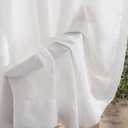 White Pinch Pleated Window Sheer Curtains 100 Inches Long 2 Panels, Luxury Velvet Soft Touch Opaque Privacy, Gently Filter Light But Not-See-Through Window Sheer Panels Drapes,42"W x 100"L x2