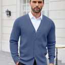 COOFANDY Men's Cardigan Sweaters with Button Lightweight Casual V Neck Long Sleeve Pockets Knitted Sweater 2XL