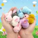 24 Pack Easter Egg Fillers Plush Bunny Toys, Easter Eggs Hunts Filling Easter Basket Stuffers Squeeze Stress Relief Toys for Kids Toddler Teens Boys Girls