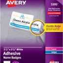 Avery Flexible Printable Name Tags, 2-1/3" x 3-3/8", Matte White, 400 Removable Name Badges for Laser and Inkjet Printers (5395)