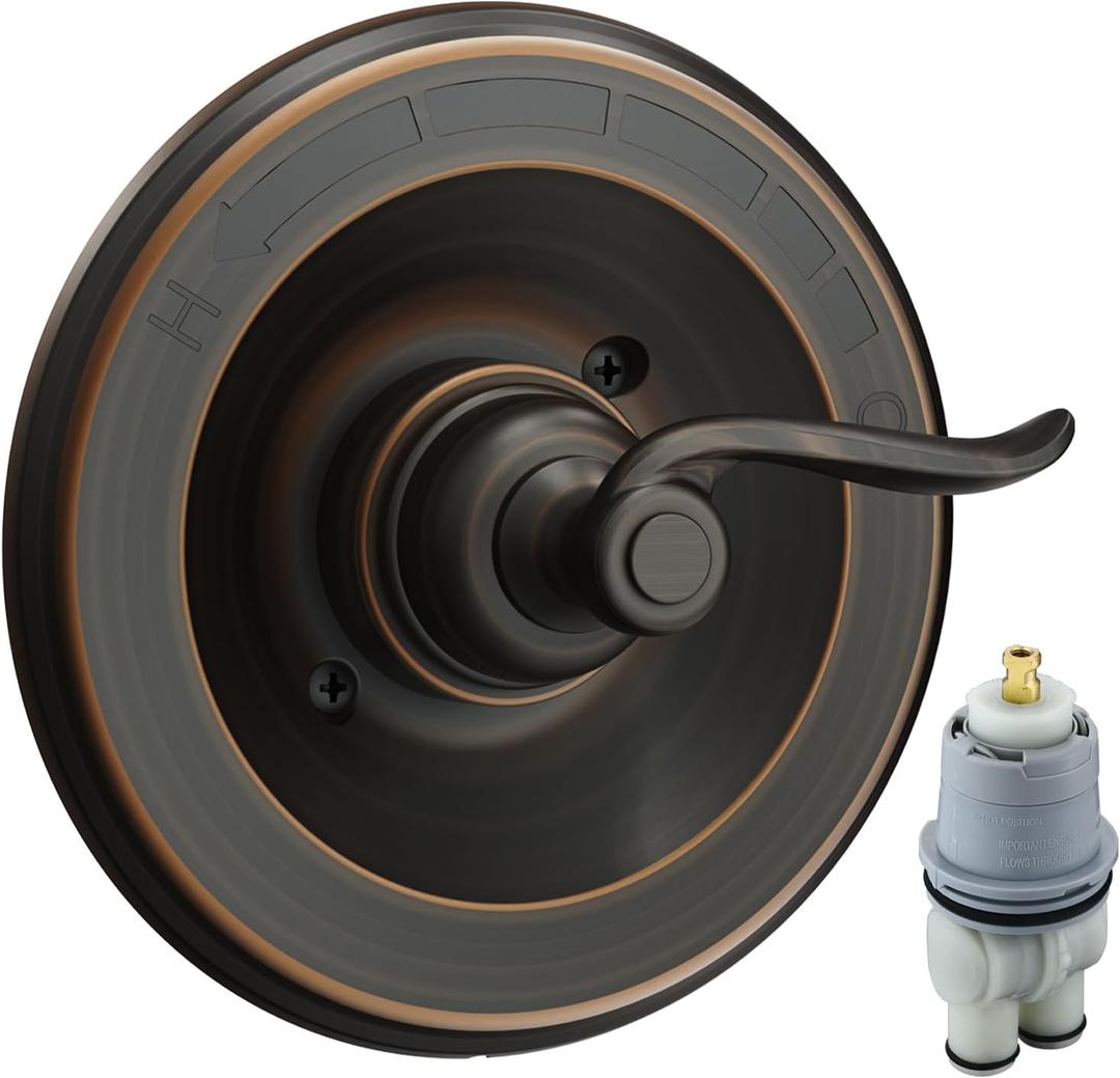 BT14096-OB Replacement for Windemere 14 Series Single-Function Valve Trim Kit Handle (RP46074 Cartridge Included),Compatiable with Delta Shower Faucet System Valve R10000 Series,Oil Rubbed Bronze