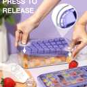 2 x Doonly Easy Release Ice Cube Tray with Lid and Bin, 2 Pack Ice Cube Trays for Freezer, 64 Pcs Ice Trays for Whiskey Cocktail, Tea, Coffee (Purple)