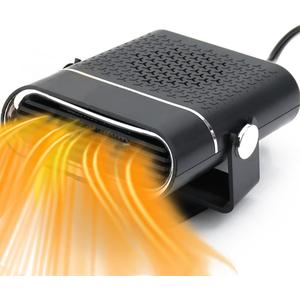 Car Heater 12v 150W Portable Car Heater for winter, Portable Auto Heater, Car Heater Fan with 2 in 1 Fast Heating/Cooling for Car Defroster Windshield Fast Defogger with Cigarette Lighter Plug (Black)
