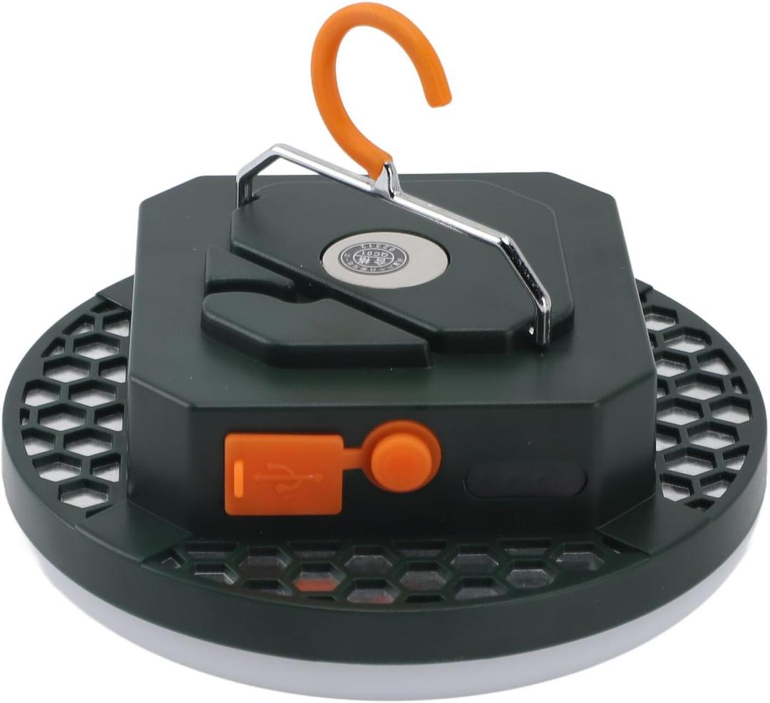 LED Camping Lantern Ultra Bright Rechargeable 7500mAh Power Bank, 24 Hours Working Time, Hanging Hook Magnetic Base, Emergency Light for Outdoor Camping, USB Mobile (Yellow Light)