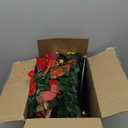 6ft Pop Up Prelit Pencil Artificial Christmas Tree with Remote Control, Slim Collapsible Christmas Tree Pre-Decorated Red&Gold Decorations, Pre-Lit Warm White&Multi-Color Lights for Xmas Decor, 6 FT