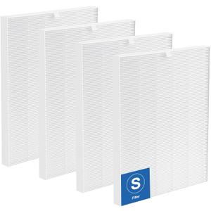 C545 HEPA Replacement Filter S Compatible with Winix C545 Air Purifier, Replaces for Winix Filter S 1712-0096-00 and 2522-0058-00, Premium HEPA Filters, 4 Pack