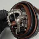 SUOSDEY Women's Leather Belts for Jeans Belt with Vintage Metal Buckle Belt for Women, Size: Fit waist size 47''-52''