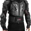 OHMOTOR Motorcycle Body Protective Jacket Armor Men, Motocross Riding Protective Gear,ATV Dirt Bike Chest Spine Protector (Large-X-Large, Black)