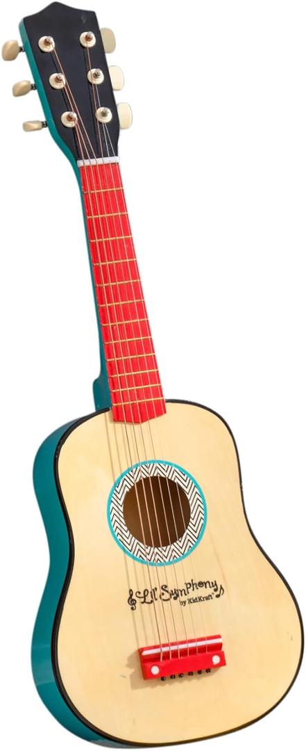 KidKraft Lil' Symphony Wooden Play Guitar, Kids Musical Instrument Toy, Gift for Ages 3+, Unspecified