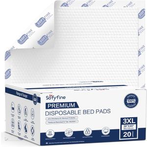 150 Gram Heavy Duty Chucks 40"x36" Disposable Tear Resistant Adult Incontinence Bed Pads,3XL Extra Large Thicken Puppy Pee Pad,10X Super Absorbency 360 Lb Transfer[20 Pads] (36"x40" (20 Count))