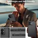 Magnetic for iPhone 16 Plus Case Carbon Fiber Skin SensationCompatible With magsafeMetal Lens KickstandDropproof Sturdy Carbon Fiber PatternWireless Charging Case for iPhone 16 Plus (Black)