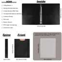 Etzul Hardcover 3 Ring 1 Inch Leather Binder, Letter Size Dividers With Tabs, PVC Zipper Pouch, Professional Organizer, Faux Classic Black Leather