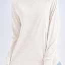 Tankaneo Womens Oversized Long Sleeve Shirts Vintage Washed Casual Loose Fit Tunic Tops with Thumb Holes White (L)