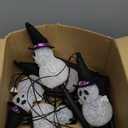 Solar Halloween Pathway Lights Outdoor Decorations5 Pack Ghost Garden Stake Lights, Waterproof LED Walkway Lights for Outside Patio Yard Halloween Decor (Cool White Ghost)