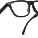 2SeeLife Oversized Blue Light TR-90 Reading Glasses for Men  Medium Fit, Sturdy Frame, Spring Hinges, Premium Readers, Black, +1.25