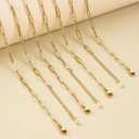 SMYHTGLIF 20 Pack Paperclip Chain Bulk Necklace Bracelet for Jewelry Making 4mm Gold Plated Stainless Steel Necklace Bracelet for Women