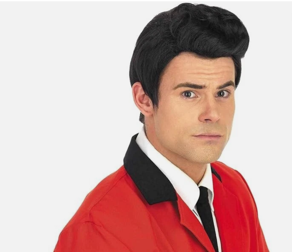 Men`s 50s Teddy Boy Quiff Wig for Adult 1950s Rock N Roll Costume Halloween