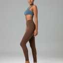 Colorfulkoala Women's Dreamlux High Waisted Workout Leggings 25" / 28" Inseam Yoga Pants with Pockets (Brown, XXL)