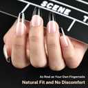 3 x JODSONE Short Straight Nails Tips Full Cover Soft Gel Nail Tips for Professional Pre-shaped Straight Shape False Nail Half Matte Fake Nail 10 Sizes 240PCS