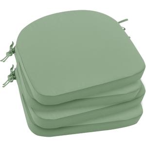 Outdoor Chair Cushions Set of 4: Waterproof & Fade Resistant Patio Furniture Cushions - 19 x 19 x 2 Inch Non Slip Round Corner Seat Cushion Pads with Removable Cover for Garden Yard Lawn, Sage Green