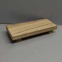 zoocatia Small Wood Tray Pedestal Stand Farmhouse Bathroom Decor Decorative Wooden Riser Kitchen Soap Dish Holder for Vanity, Counter, Sink